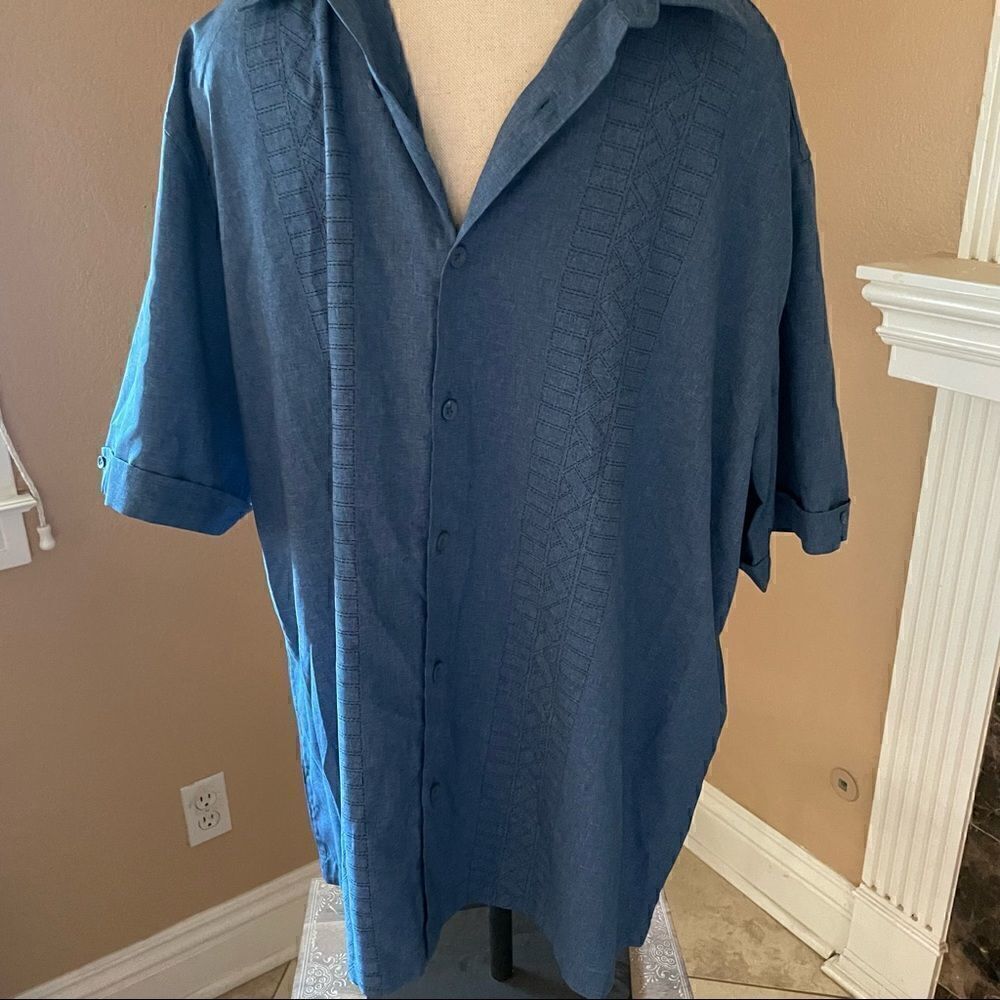 NWT cafe luna blue Mens xl dress shirt